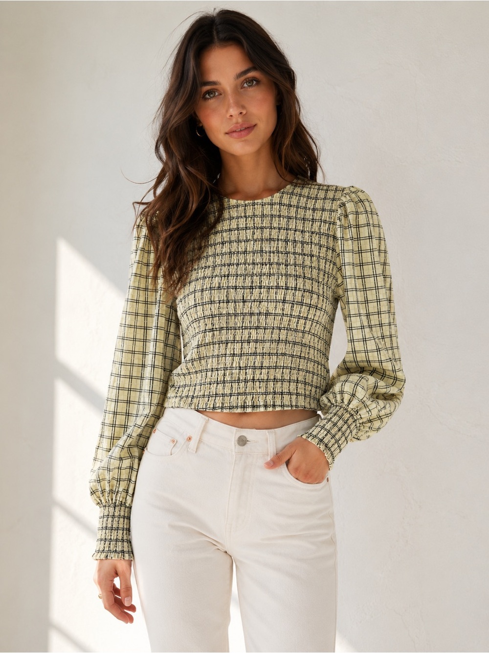 Scotch & Soda Plaid Long-Sleeve Top Large